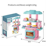 Mini Kitchen Counter DIY Simulated Cooking Play Set for Kids - Pink
