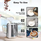 Mini Milk Frother USB Rechargeable Coffee Whisk – 3 Speeds Foam Maker - black / <0.5L