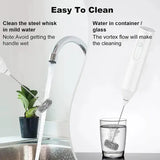 Mini Milk Frother USB Rechargeable Coffee Whisk – 3 Speeds Foam Maker - black / <0.5L