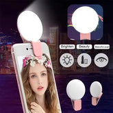 Mini Selfie Ring Light Portable LED Lamp USB Charging Photography Clip Ring Light Universal Mobile Phone Live Video