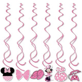 Minnie Mouse Decorations for Enchanting Disney Birthday Celebrations - 6pcs Spiral Banner