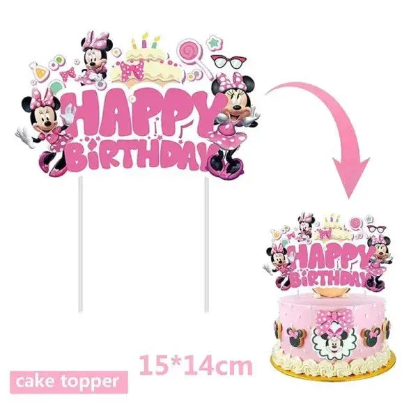 Minnie Mouse Decorations for Enchanting Disney Birthday Celebrations - 1pcs Cake Topper