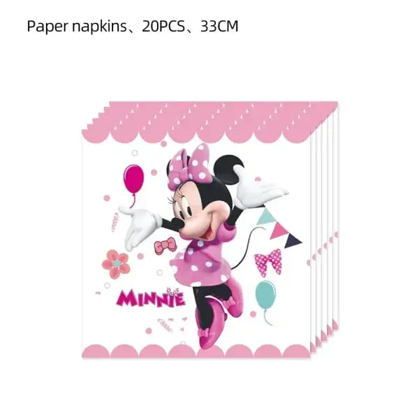 Minnie Mouse Decorations for Enchanting Disney Birthday Celebrations - 20pcs Napkins