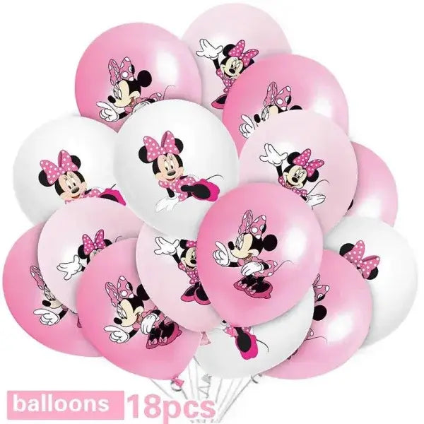 Minnie Mouse Decorations for Enchanting Disney Birthday Celebrations - 18pcs Balloons