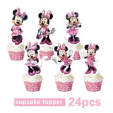 Minnie Mouse Decorations for Enchanting Disney Birthday Celebrations - 24pcs Cake Topper