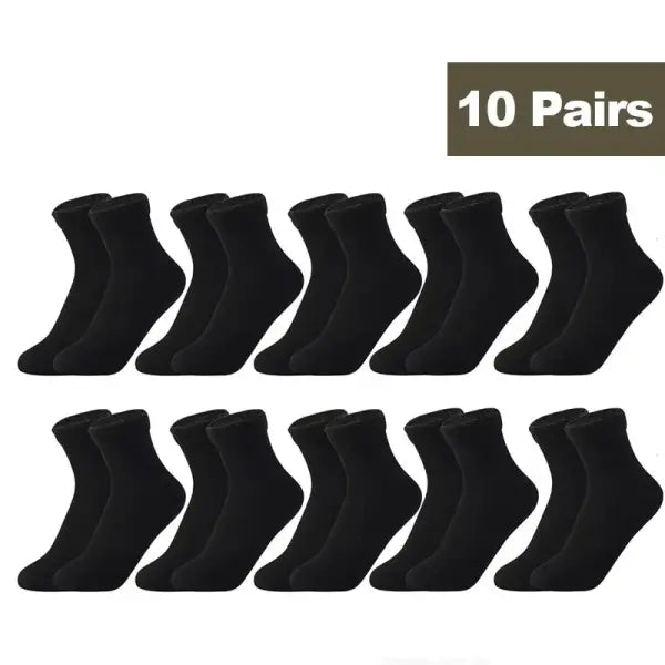 Miraly Women’s Thick Casual Low Tube Socks 10 Pair Pack - 10Pairs Black