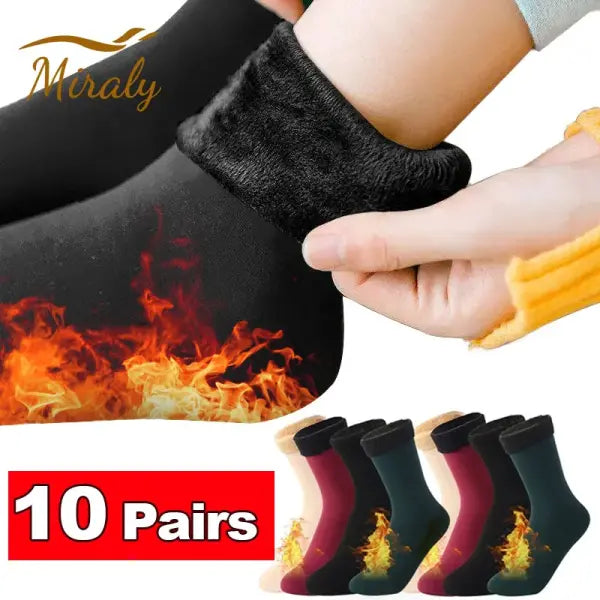 Miraly Women’s Thick Casual Low Tube Socks 10 Pair Pack