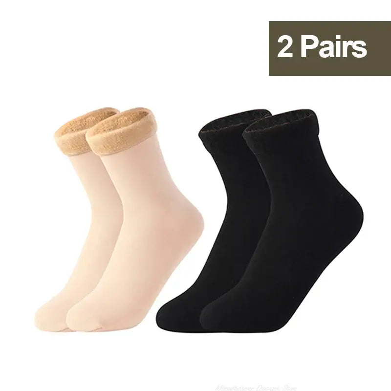 Miraly Women’s Thick Casual Low Tube Socks 10 Pair Pack - 2Pairs Black Beige