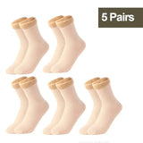 Miraly Women’s Thick Casual Low Tube Socks 10 Pair Pack - 5Pairs Biege