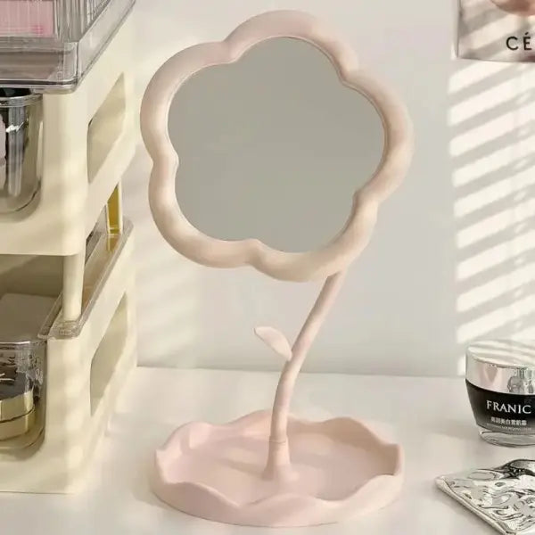 Mirror Desktop Flower Mirrors Creative Dormitory Desktop Online Celebrity Gao Yan Value Mirrors for Bedroom Home Decor