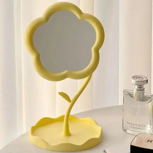 Mirror Desktop Flower Mirrors Creative Dormitory Desktop Online Celebrity Gao Yan Value Mirrors for Bedroom Home Decor
