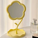 Mirror Desktop Flower Mirrors Creative Dormitory Desktop Online Celebrity Gao Yan Value Mirrors for Bedroom Home Decor
