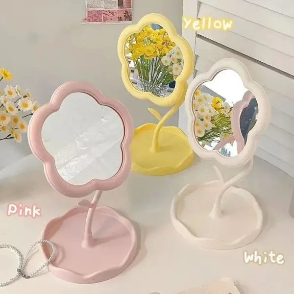 Mirror Desktop Flower Mirrors Creative Dormitory Desktop Online Celebrity Gao Yan Value Mirrors for Bedroom Home Decor