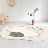 Modern Minimalist Irregular Living Room Carpet - Aesthetic Asymmetric Rug for Bedroom & Decor