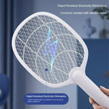 Foldable Mosquito Killer Racket ABS Insect Zapper - WHITE