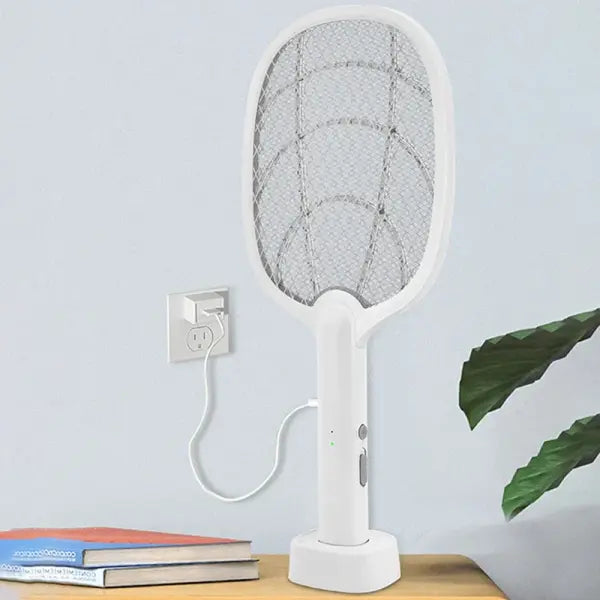 Foldable Mosquito Killer Racket ABS Insect Zapper - WHITE