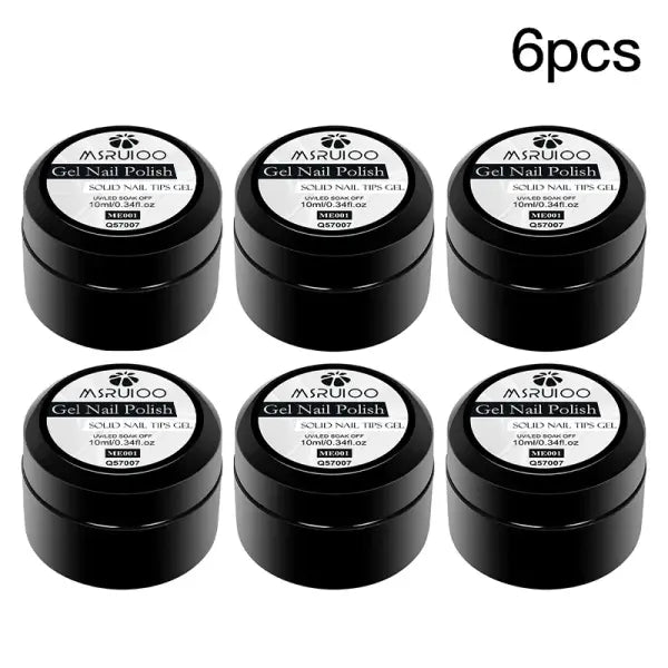 Clear Solid Nail Building Gel for Bubble-free Application - Q57007 6pcs
