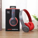 Foldable Wireless Bluetooth 5.0 Over Ear Headphones - Red