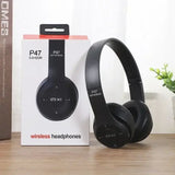 Foldable Wireless Bluetooth 5.0 Over Ear Headphones - black