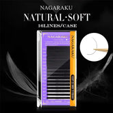 NAGARAKU 16Rows Classic Individual Eyelash Extension Lashes Matte Black Professional Soft Natural - D / 0.12mm / 16mm