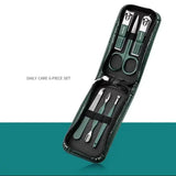 Nail Scissors Set Stainless Steel High End Manicure Tool Kit - green 6piece set