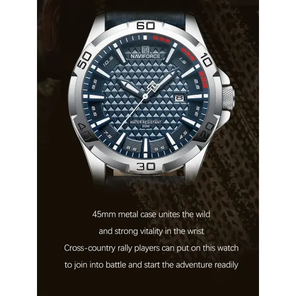 NAVIFORCE Men Fashion Quartz Watch with Round Alloy Case Shape