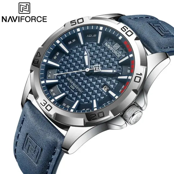NAVIFORCE Men Fashion Quartz Watch with Round Alloy Case Shape