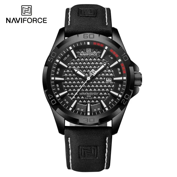NAVIFORCE Men Fashion Quartz Watch with Round Alloy Case Shape - BWB