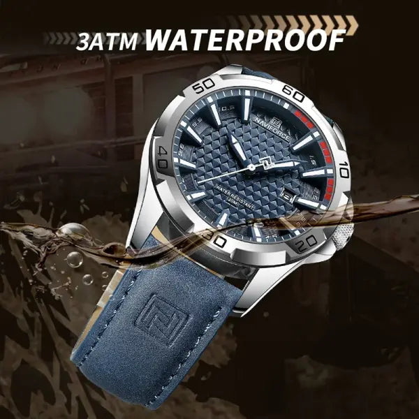 NAVIFORCE Men Fashion Quartz Watch with Round Alloy Case Shape