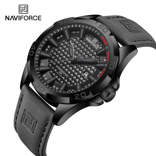 NAVIFORCE Men Fashion Quartz Watch with Round Alloy Case Shape - BGYGY-