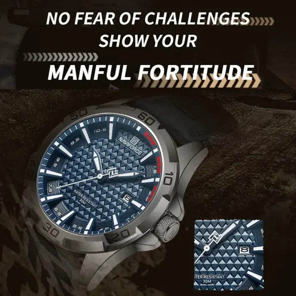 NAVIFORCE Men Fashion Quartz Watch with Round Alloy Case Shape