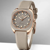 Polygon quartz silicone watch for daily elegance