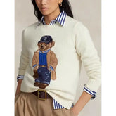 Women’s Bear Print Cashmere Sweater – Autumn Winter Warm Korean Fashion Knit Pullover