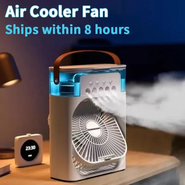 New 3 In 1 Fan AIr Conditioner Household Mini Air Cooler LED Night Light Portable Humidifier Air Adjustment Fan Office