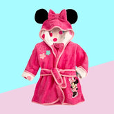 Toddler Girls’ Ultra-Warm Flannel Pajamas - Cozy Minnie Mouse Style Fleece Sleepwear & Animal Hooded Robe for Winter