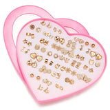 Resin Stud Earrings 36 Pair Set Geometric Shapes for Girls Fashion - ZJ9790