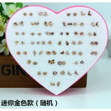 Resin Stud Earrings 36 Pair Set Geometric Shapes for Girls Fashion - ZJ9790
