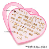 Resin Stud Earrings 36 Pair Set Geometric Shapes for Girls Fashion - ZJ9790