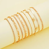 Women’s Heart & Butterfly Anklet Set – Bohemian Beaded Beach Retro Party Jewelry