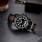 Nylon band material type watch with a complete calendar
