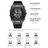 Quartz Watch Alloy Case Silicone Band Luxury Sports Waterproof