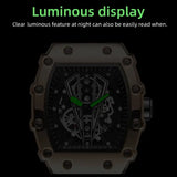Quartz Watch Alloy Case Silicone Band Luxury Sports Waterproof