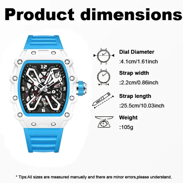 Luminous Display Quartz Watch Silicone Band Hip-Hop Style