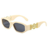 Retro Irregular Square Sunglasses with UV400 Resin Lenses - E / 1PC