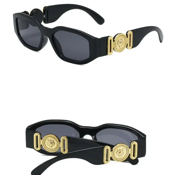 Retro Irregular Square Sunglasses with UV400 Resin Lenses