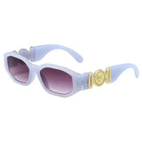 Retro Irregular Square Sunglasses with UV400 Resin Lenses - D / 1PC