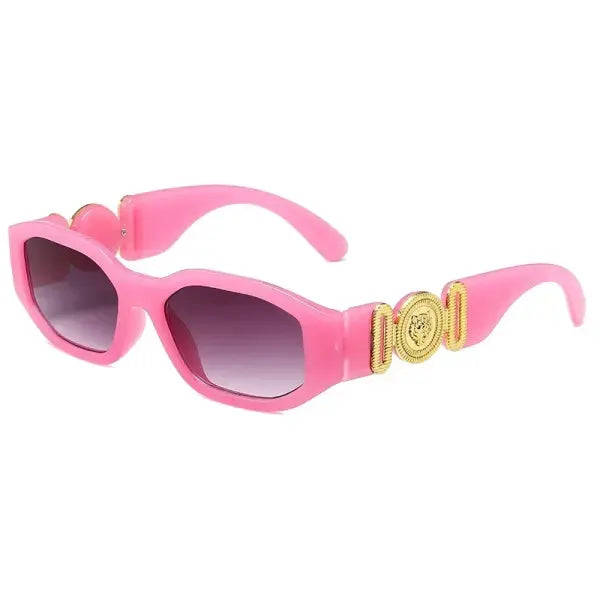 Retro Irregular Square Sunglasses with UV400 Resin Lenses - C / 1PC