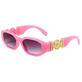 Retro Irregular Square Sunglasses with UV400 Resin Lenses - C / 1PC