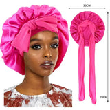 Women’s Satin Sleeping Cap with Solid Wide Band and Edge Wrap