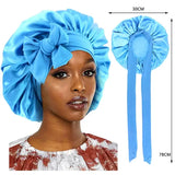 Women’s Satin Sleeping Cap with Solid Wide Band and Edge Wrap